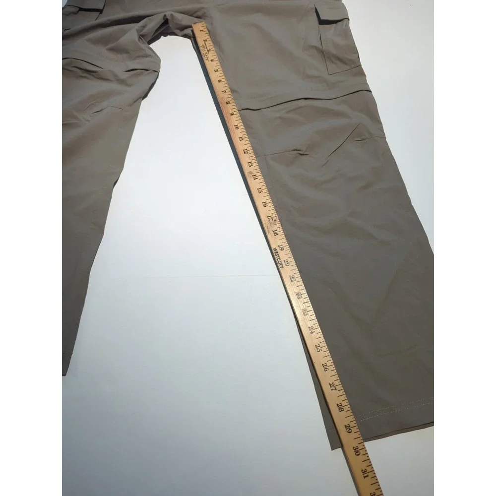 NONWE Mens Convertible Cargo Hiking Pants Sz 32x30.5 Khaki Zip Off Gorpcore